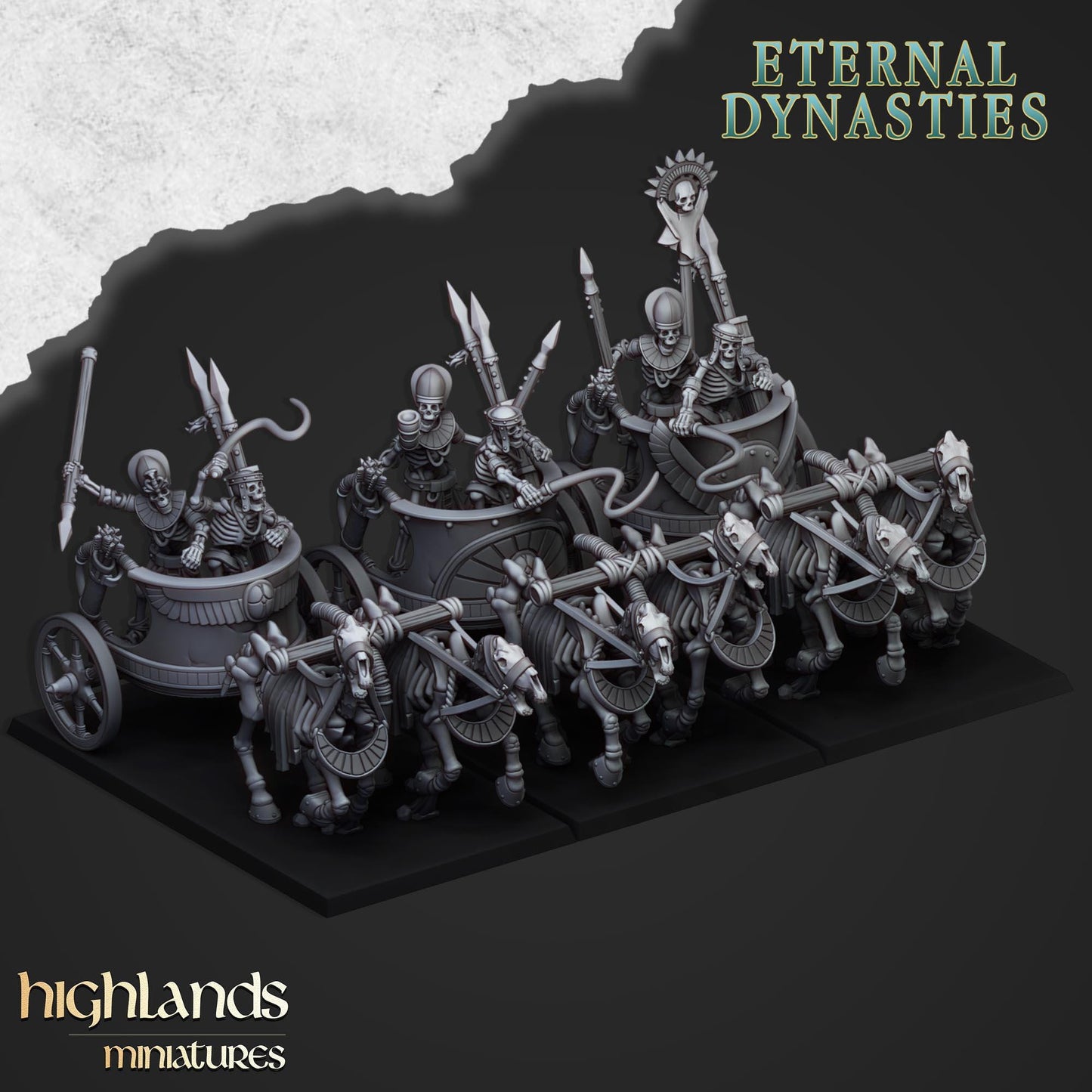 Highland Miniatures Ancient Skeletal Chariots - Fantasy / D&D (Custom Order) - product image 1 of 4
