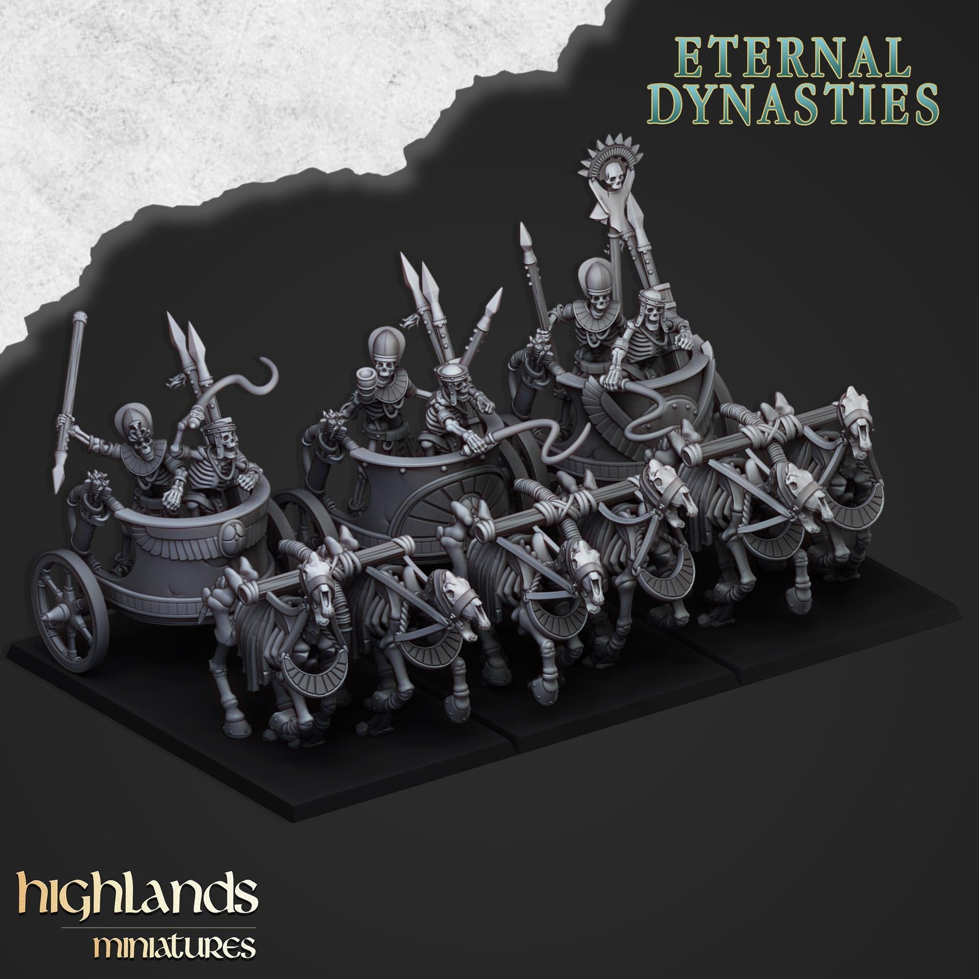 Highland Miniatures Ancient Skeletal Chariots - Fantasy / D&D (Custom Order) - product image 1 of 4