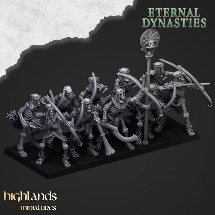 Highland Miniatures Ancient Skeletons with Bows - Fantasy / D&D (Custom Order) - product image