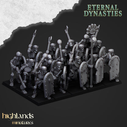 Highland Miniatures Ancient Skeletons with Spears or Hand Weapons - Fantasy / D&D (Custom Order) - product image 2 of 2