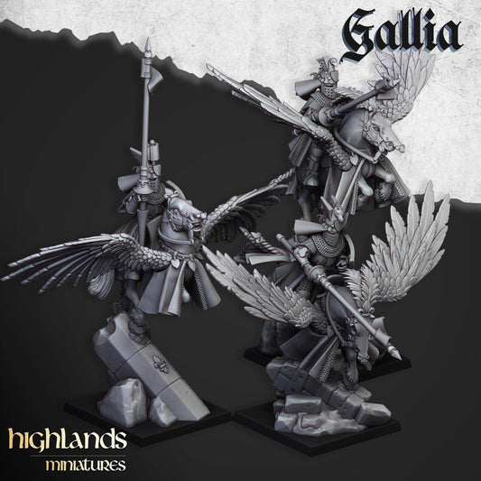 Highland Miniatures Gallia Knights on Pegasus - Fantasy / D&D (Custom Order) - product image 1 of 7