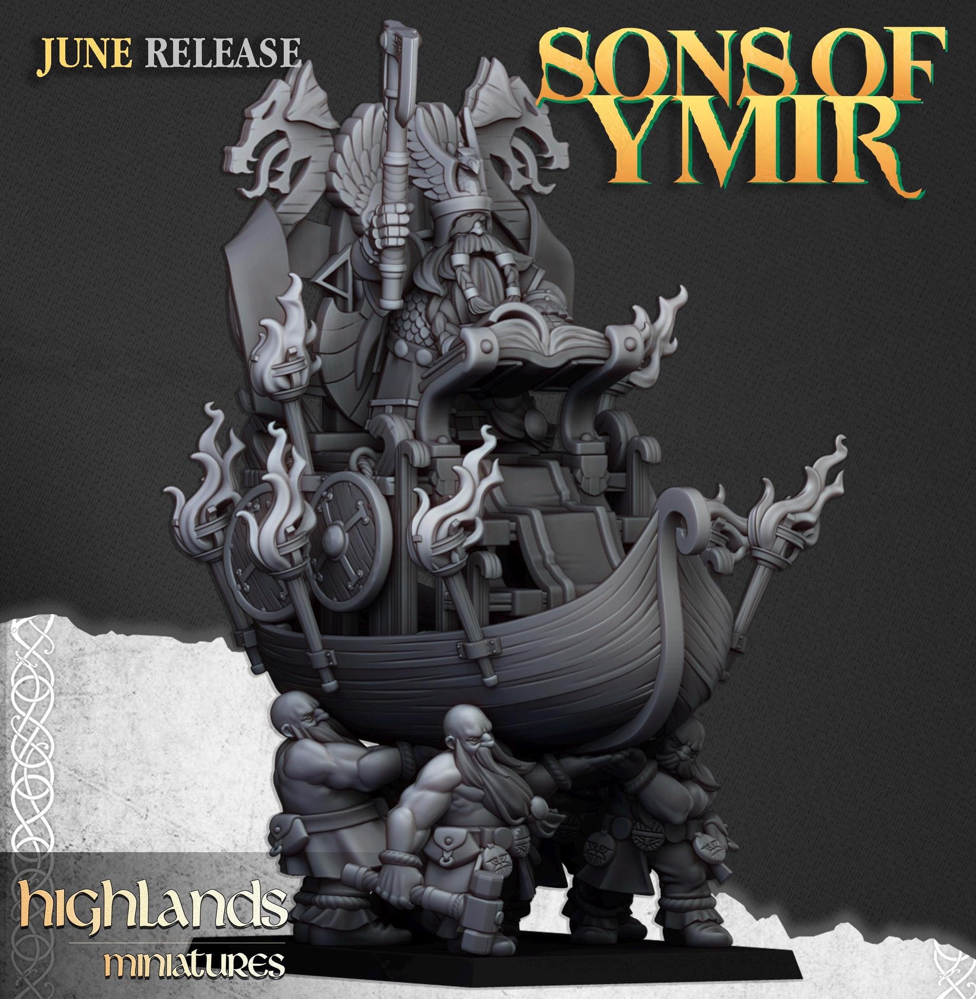 Highland Miniatures Dwarf King on Throne - Fantasy / D&D (Custom Order) - product image 3 of 4