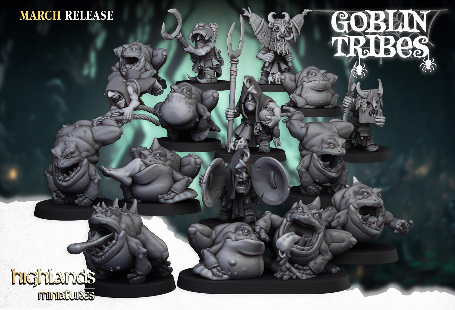 Highland Miniatures Swamp Goblins Herd - Fantasy / D&D (Custom Order) - product image 1 of 2