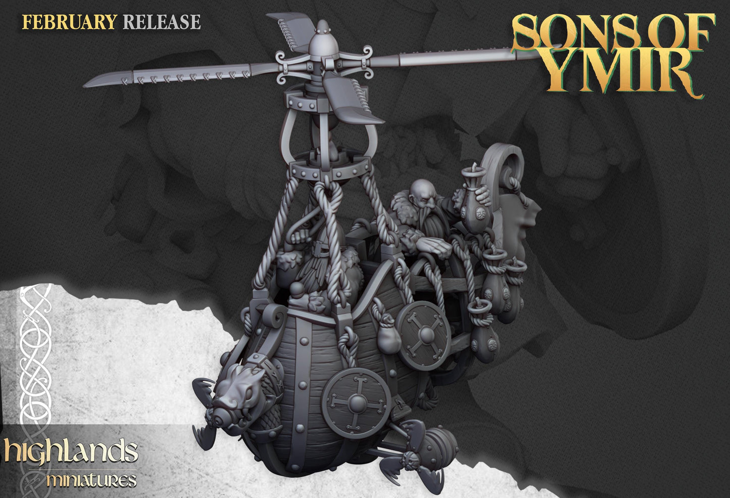 Highland Miniatures Dwarf Flying Machine - Fantasy / D&D (Custom Order) - product image 1 of 2