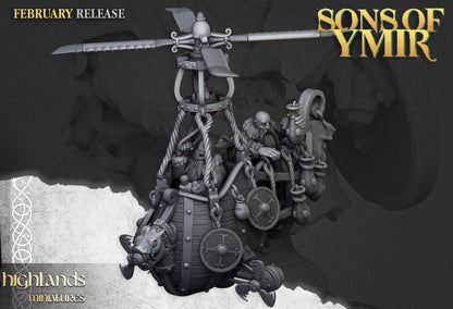 Highland Miniatures Dwarf Flying Machine - Fantasy / D&D (Custom Order) - product image 1 of 2