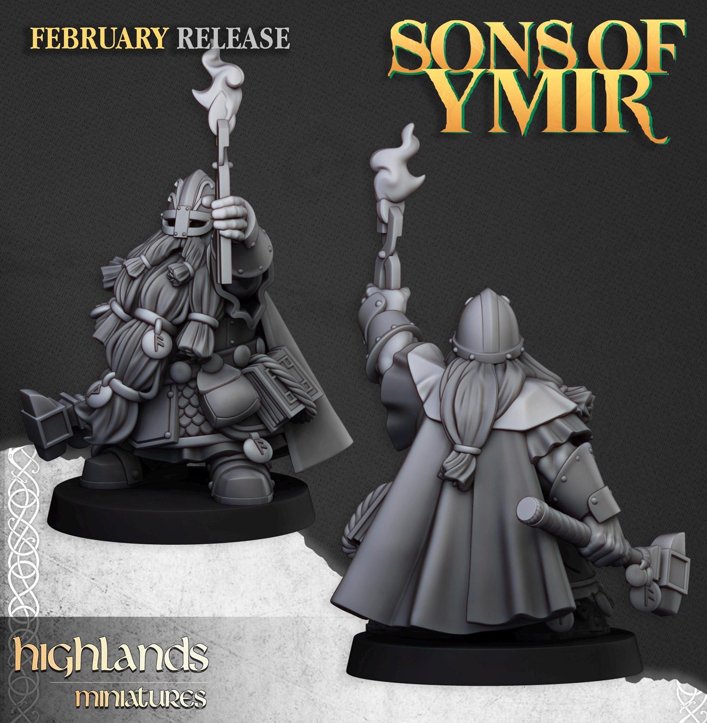 Highland Miniatures Dwarf Runemasters - Fantasy / D&D (Custom Order) - product image 1 of 2