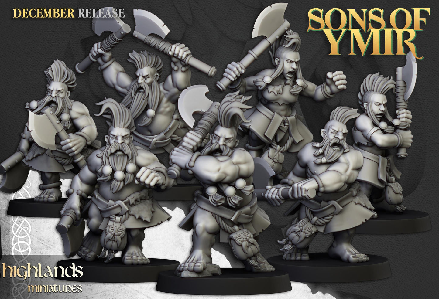 Highland Miniatures Dwarf Deathseekers - Fantasy / D&D (Custom Order) - product image 1 of 3