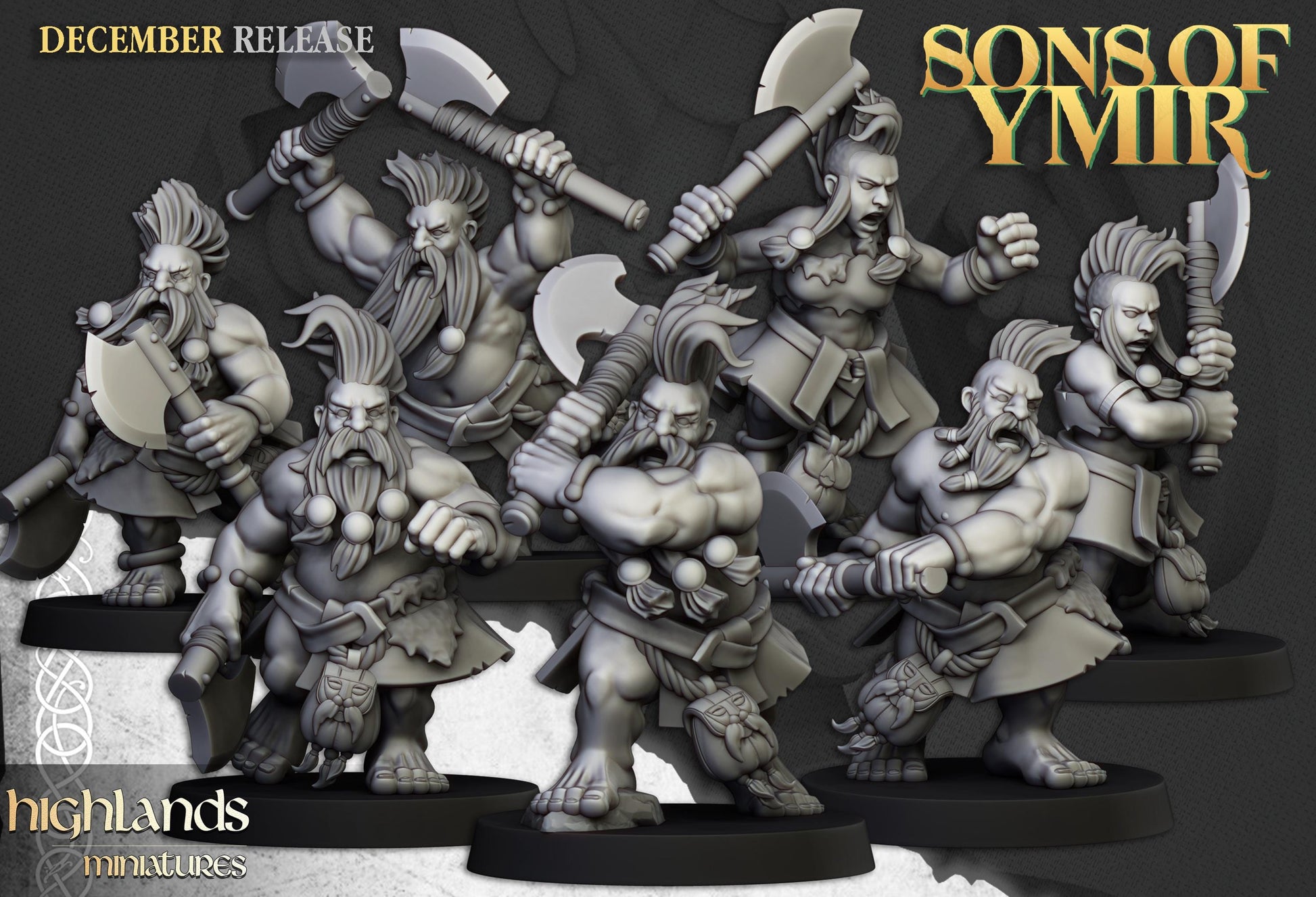 Highland Miniatures Dwarf Deathseekers - Fantasy / D&D (Custom Order) - product image 1 of 3
