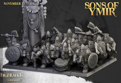 Highland Miniatures Dwarf Huscarls Unit - Fantasy / D&D (Custom Order) - product image 1 of 2