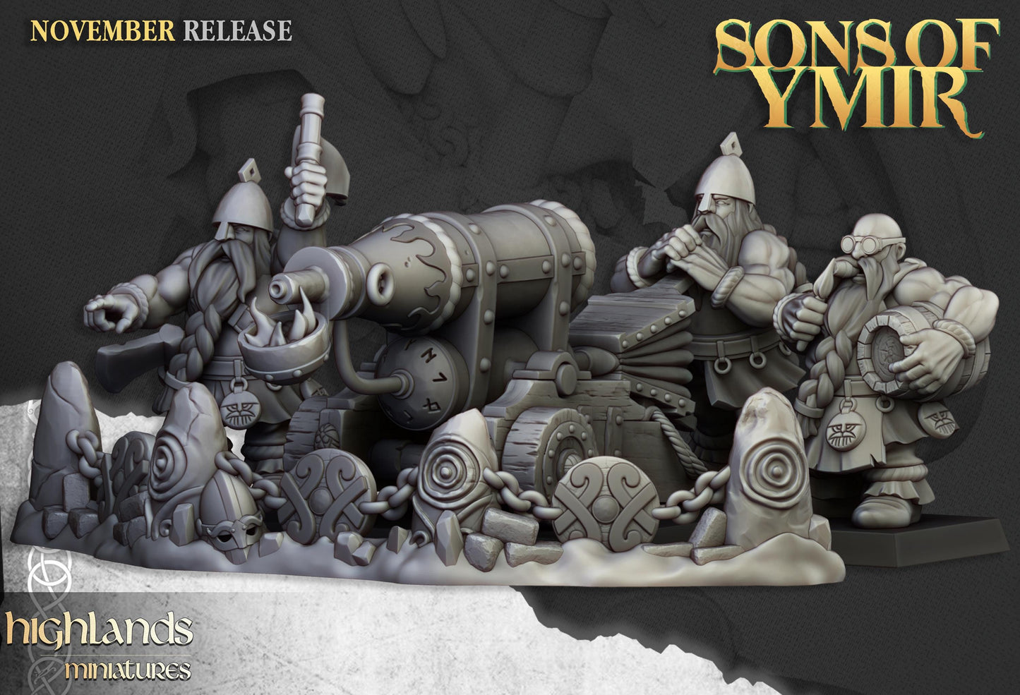 Highland Miniatures Dwarf Flame Cannon - Fantasy / D&D (Custom Order) - product image