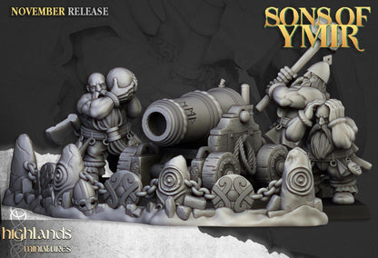 Highland Miniatures Dwarf Cannon - Fantasy / D&D (Custom Order) - product image 1 of 2