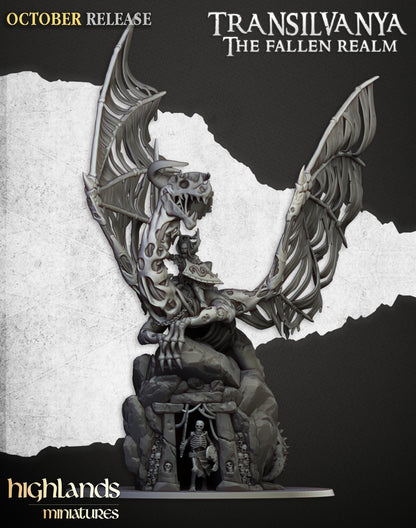 Highland Miniatures Transilvanya Vampire Lady on Zombie Dragon - Fantasy / D&D (Custom Order) - product image 2 of 5