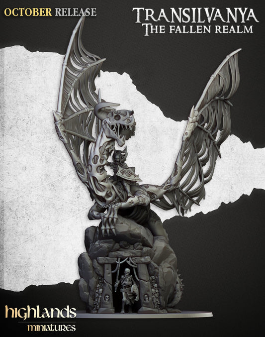 Highland Miniatures Transilvanya Vampire Lady on Zombie Dragon - Fantasy / D&D (Custom Order) - product image 2 of 5