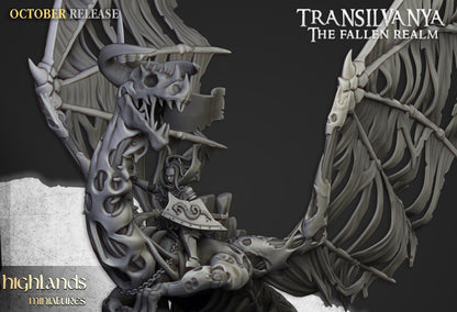 Highland Miniatures Transilvanya Vampire Lady on Zombie Dragon - Fantasy / D&D (Custom Order) - product image 4 of 5