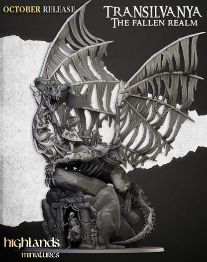 Highland Miniatures Transilvanya Vampire Lady on Zombie Dragon - Fantasy / D&D (Custom Order) - product image 1 of 5