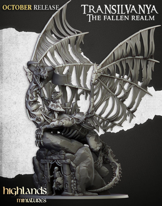 Highland Miniatures Transilvanya Vampire Lady on Zombie Dragon - Fantasy / D&D (Custom Order) - product image 1 of 5