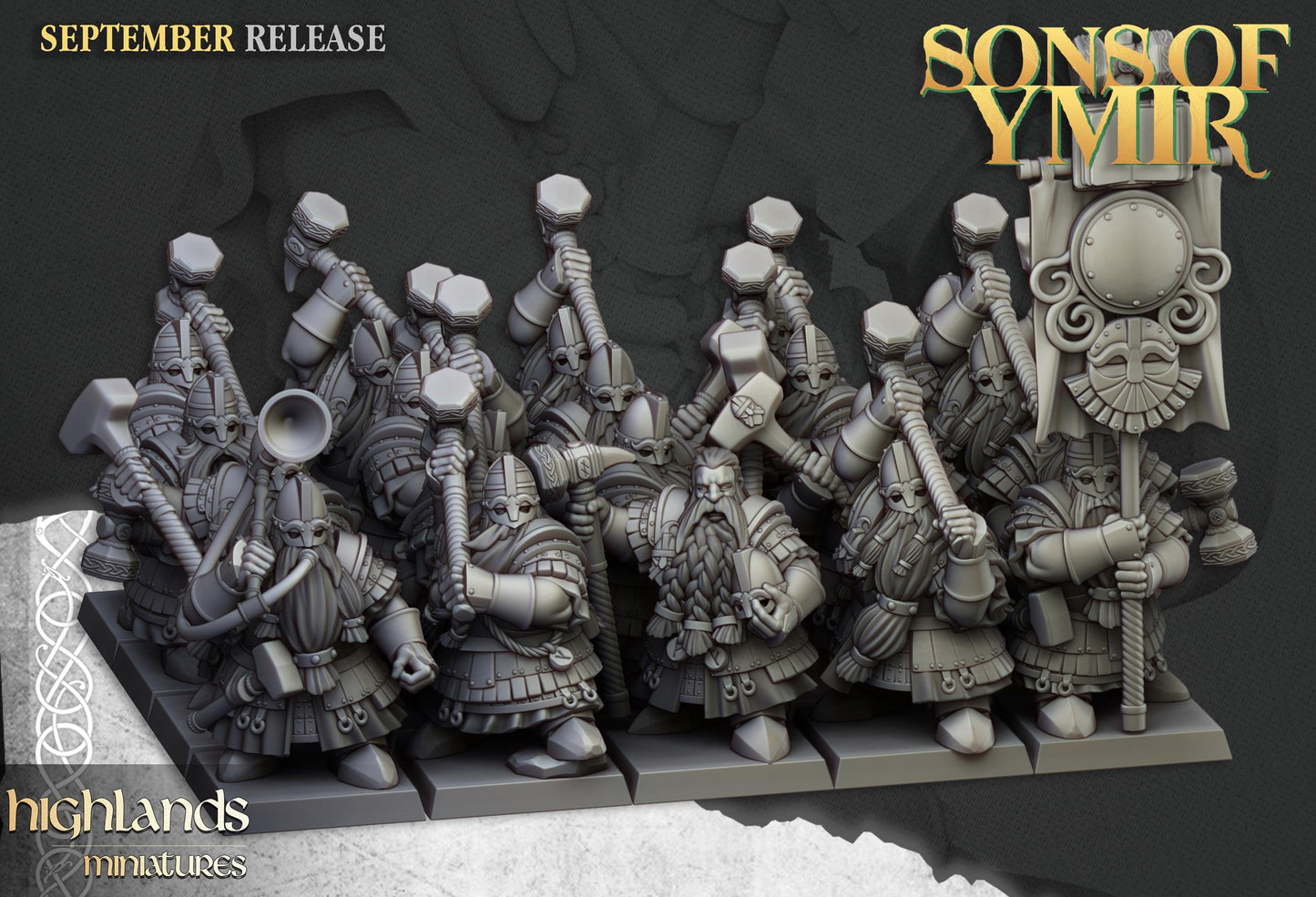 Highland Miniatures Dwarf Kingsguard Unit - Fantasy / D&D (Custom Order) - product image 1 of 3