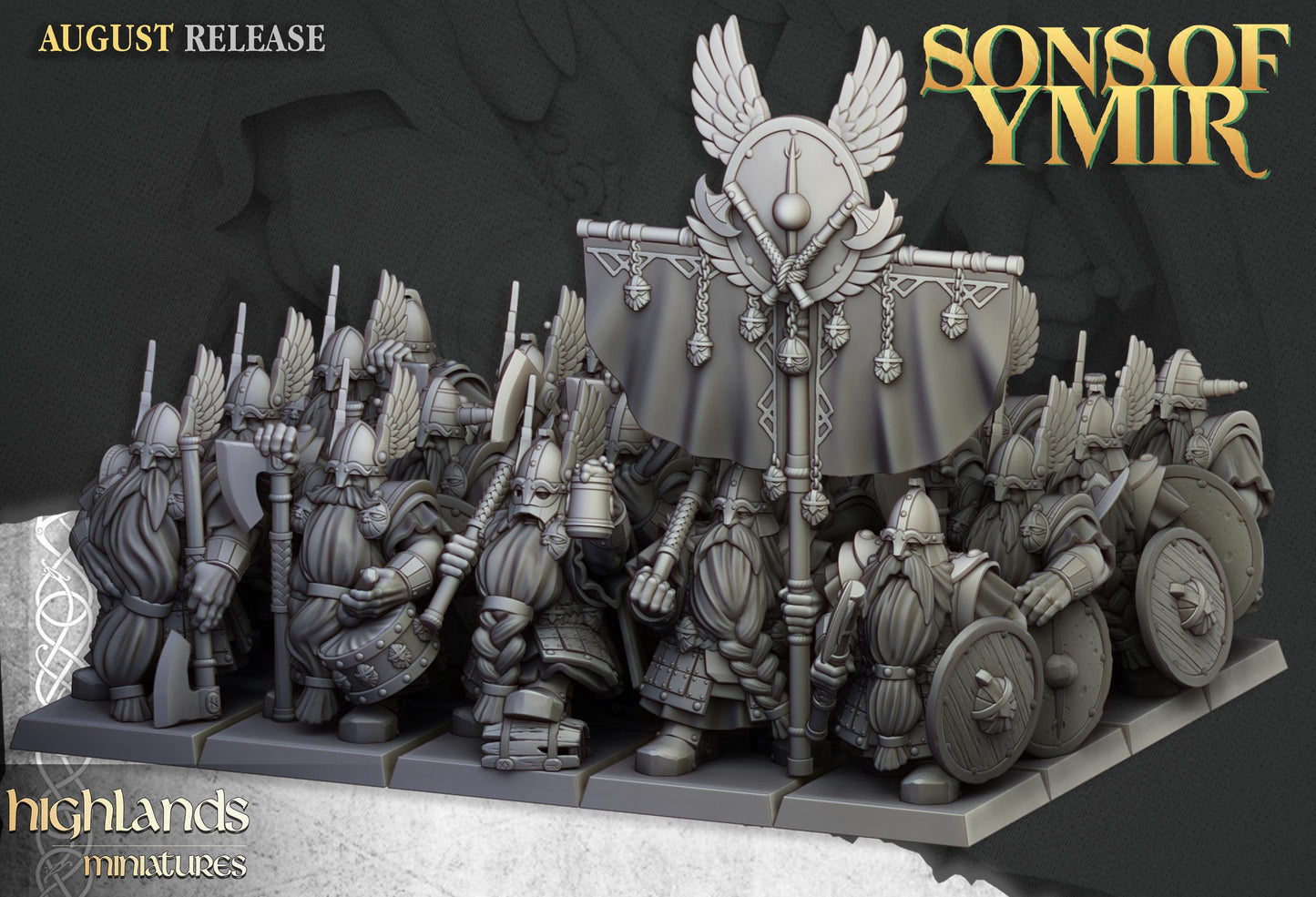 Highland Miniatures Dwarf Veterans Unit - Fantasy / D&D (Custom Order) - product image 1 of 2