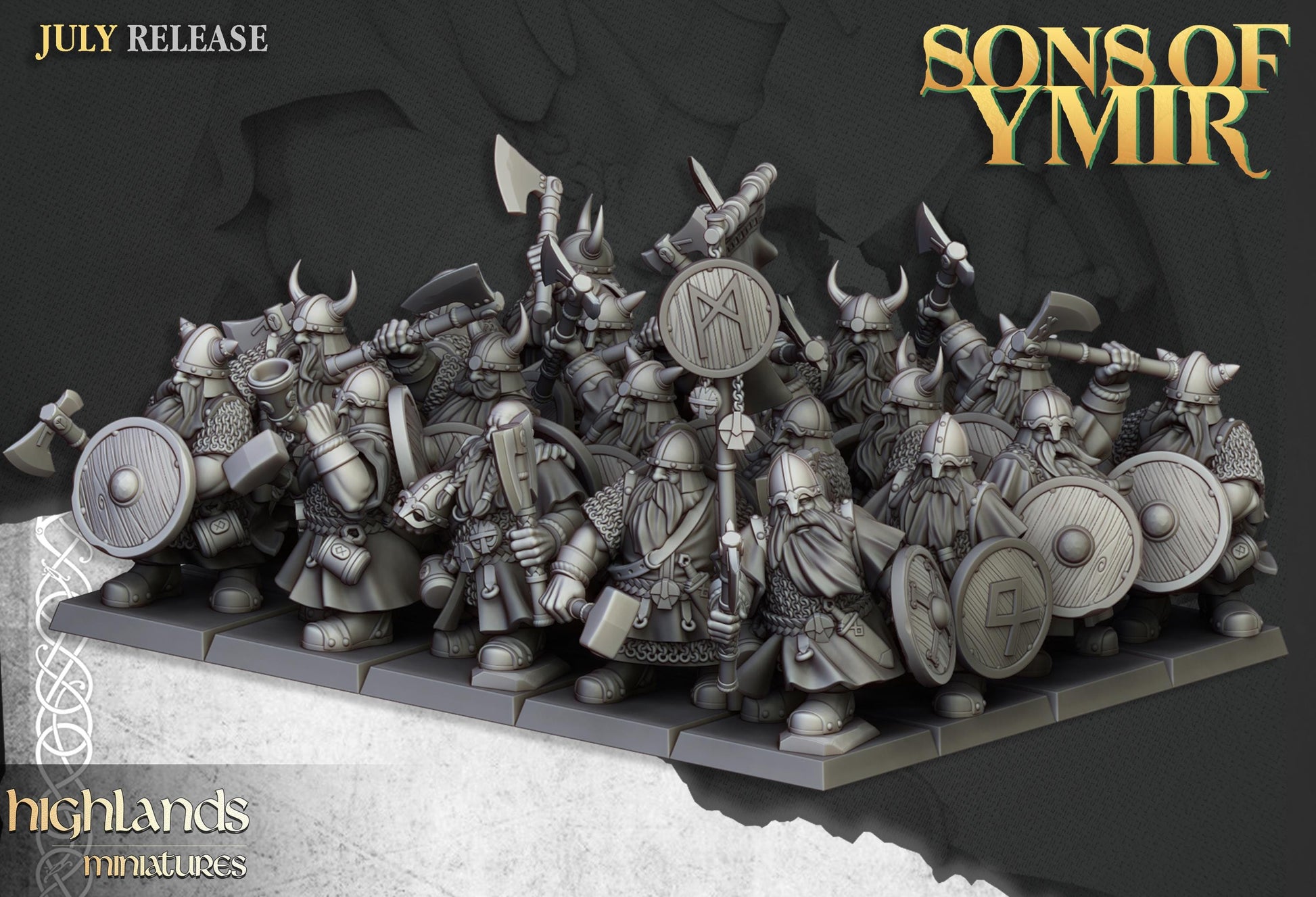 Highland Miniatures Dwarf Warriors Unit - Fantasy / D&D (Custom Order) - product image 1 of 2