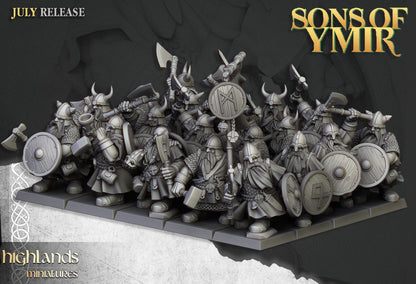 Highland Miniatures Dwarf Warriors Unit - Fantasy / D&D (Custom Order) - product image 1 of 2
