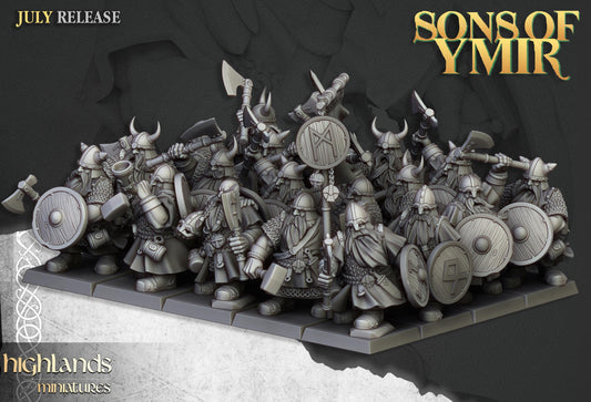 Highland Miniatures Dwarf Warriors Unit - Fantasy / D&D (Custom Order) - product image 1 of 2