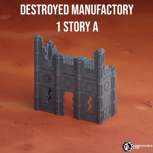 Damaged Manufactory Wargaming Terrain 28mm - Printed on FDM Bambu Lab X1 Carbon (Custom Order) - product image 1 of 8