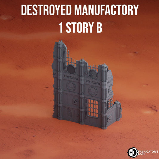 Damaged Manufactory Wargaming Terrain 28mm - Printed on FDM Bambu Lab X1 Carbon (Custom Order) - product image 2 of 8