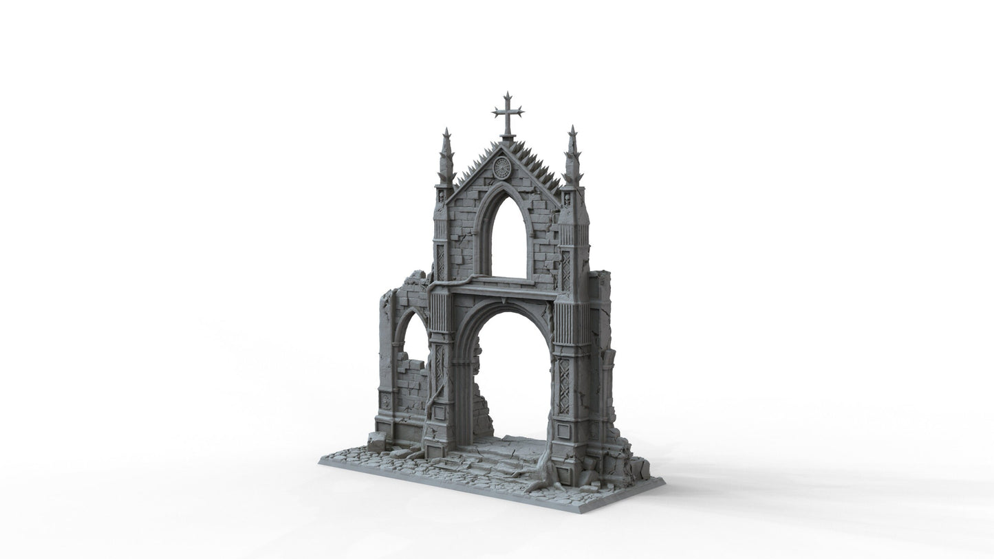 Gothic Ruins Set 3 Wargaming Terrain 28mm - Printed on FDM Bambu Lab X1 Carbon (Custom Order) - product image 3 of 5