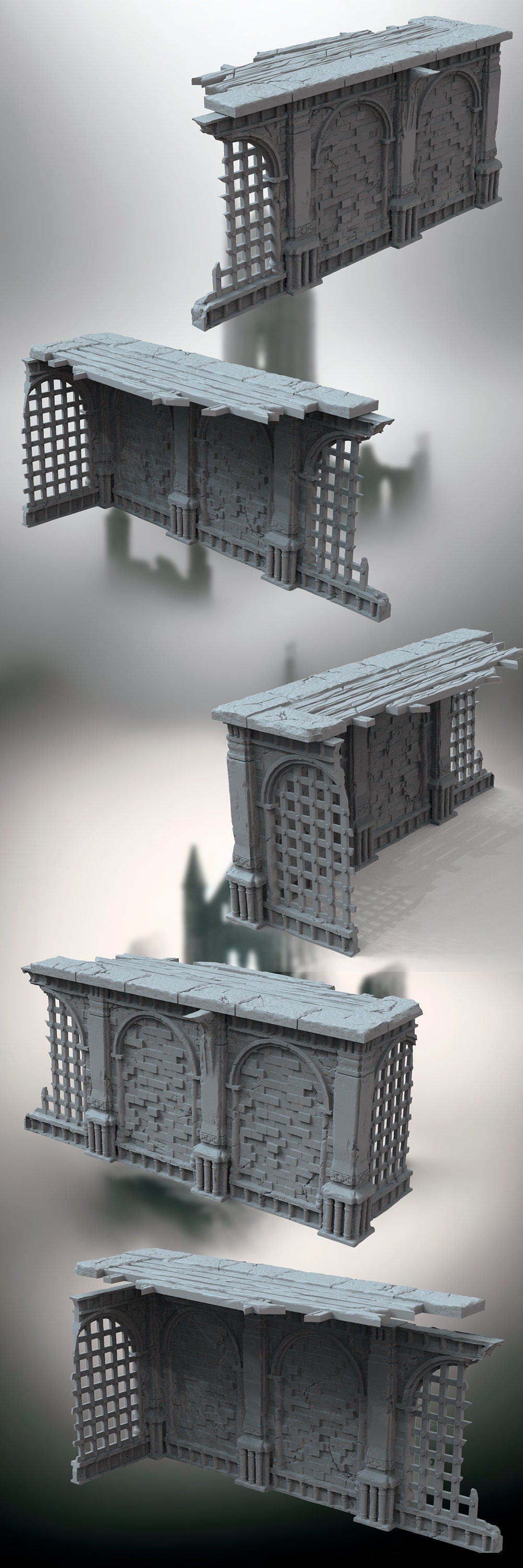 Gothic Ruins Set 7 Wargaming Terrain 28mm - Printed on FDM Bambu Lab X1 Carbon (Custom Order) - product image 2 of 6