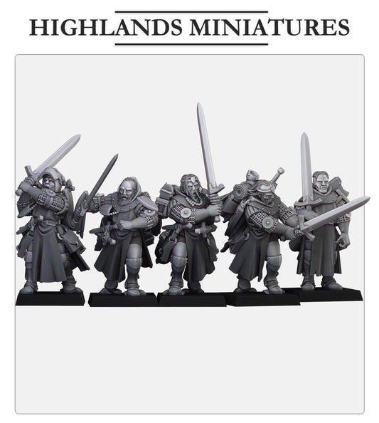 Highland Miniatures Dismounted Questing Knights x5 - Fantasy / D&D (Custom Order) - product image