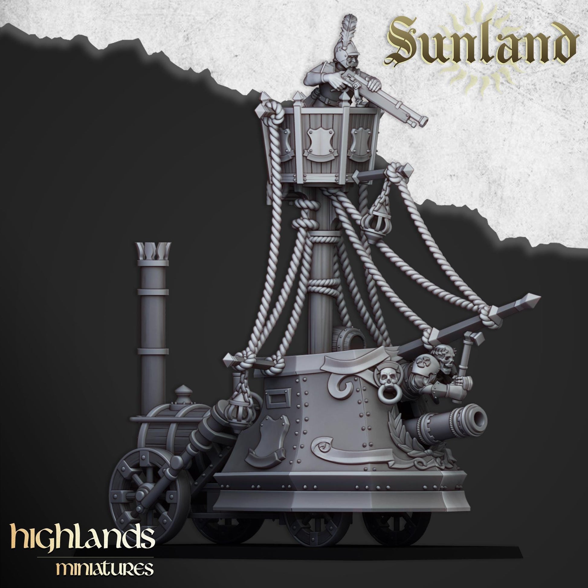 Highland Miniatures Sunland Ironclad Landship - Fantasy / D&D (Custom Order) - product image 2 of 5