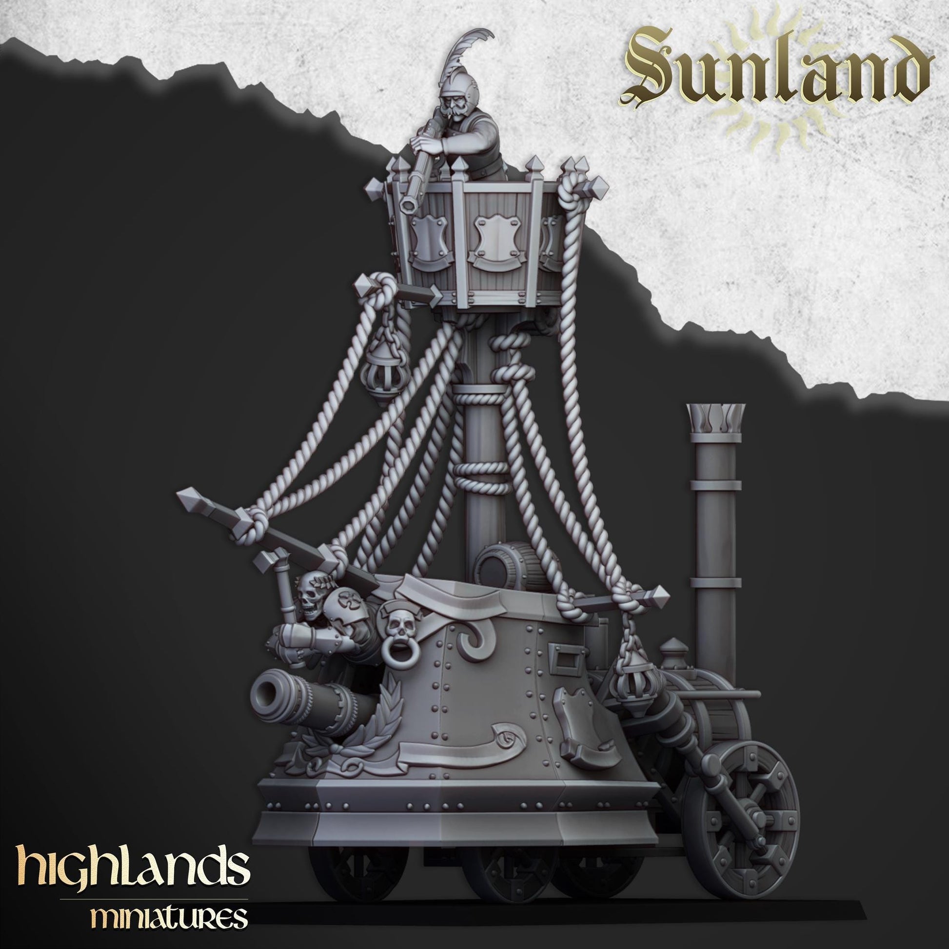 Highland Miniatures Sunland Ironclad Landship - Fantasy / D&D (Custom Order) - product image 3 of 5