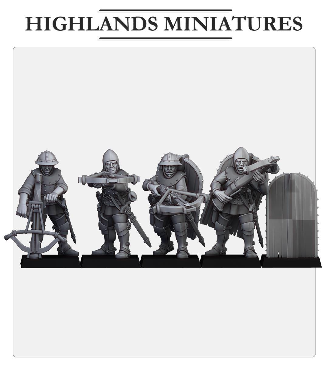 Highland Miniatures Gallia Shooters Crossbowmen x4 - Fantasy / D&D (Custom Order) - product image 1 of 3