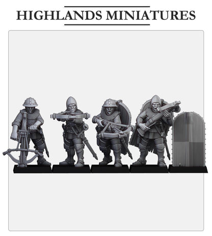 Highland Miniatures Gallia Shooters Crossbowmen x4 - Fantasy / D&D (Custom Order) - product image 1 of 3