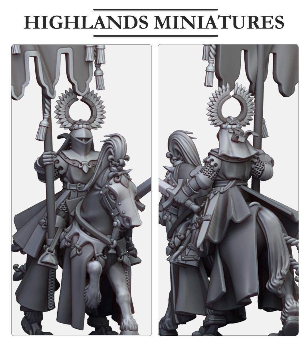 Highland Miniatures Gallia Battle Standard Bearers - Fantasy / D&D (Custom Order) - product image 3 of 4