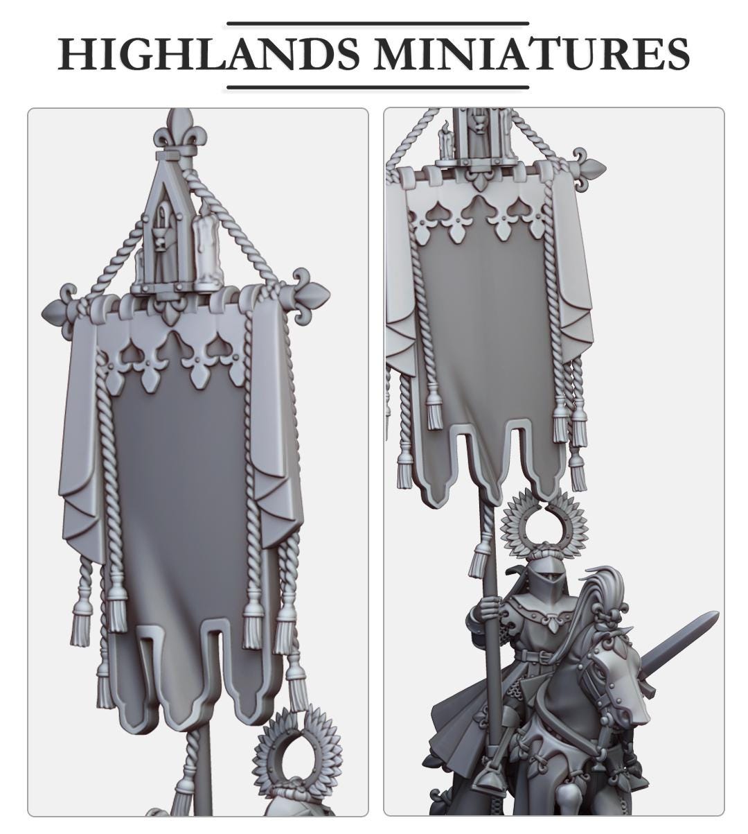Highland Miniatures Gallia Battle Standard Bearers - Fantasy / D&D (Custom Order) - product image 4 of 4