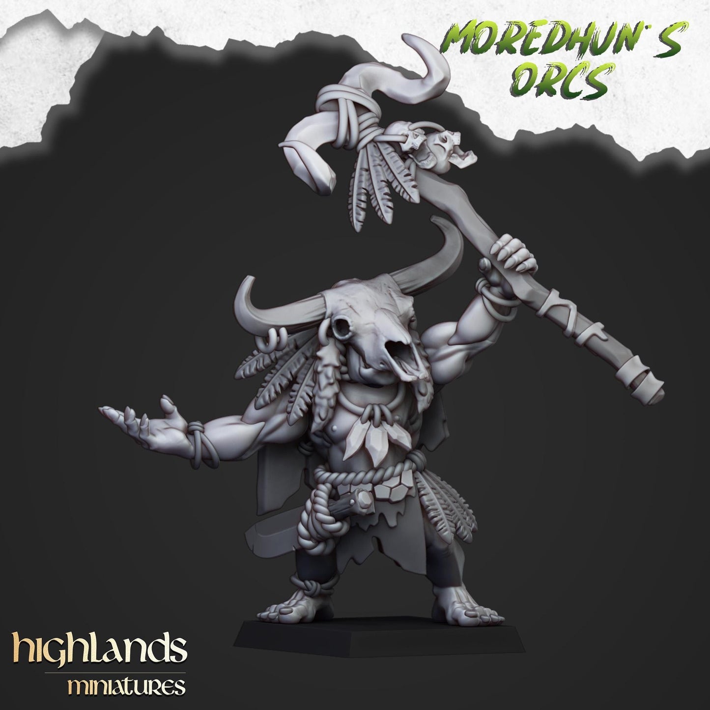 Highland Miniatures Cave Orc Shaman - Fantasy / D&D (Custom Order) - product image