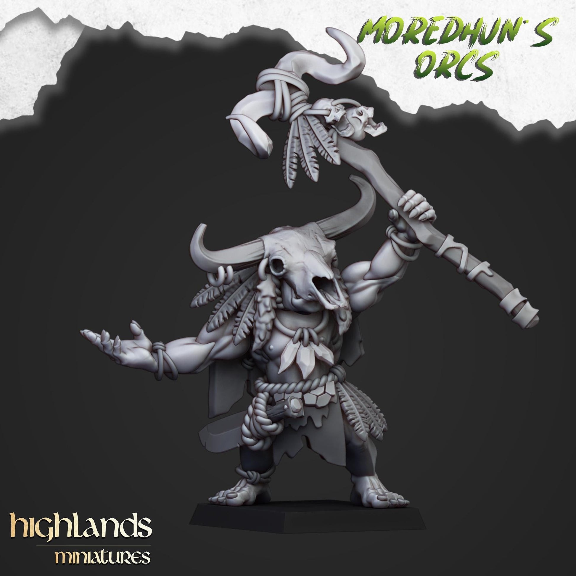 Highland Miniatures Cave Orc Shaman - Fantasy / D&D (Custom Order) - product image