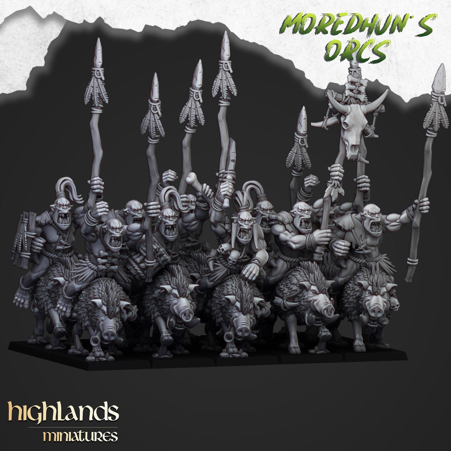 Highland Miniatures Mounted Cave Orcs - Fantasy / D&D (Custom Order) - product image