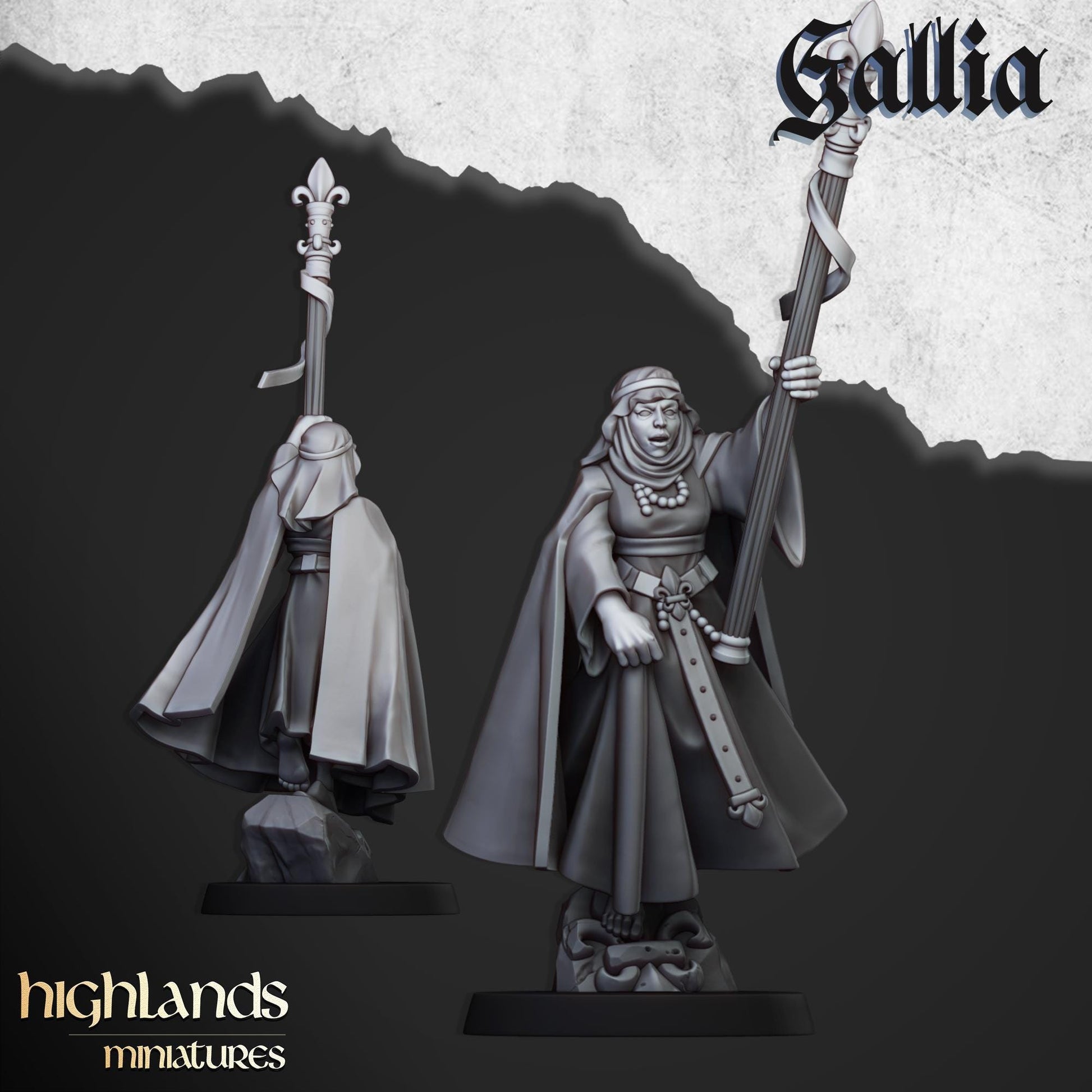 Highland Miniatures Damsel of Gallia on Foot - Fantasy / D&D (Custom Order) - product image