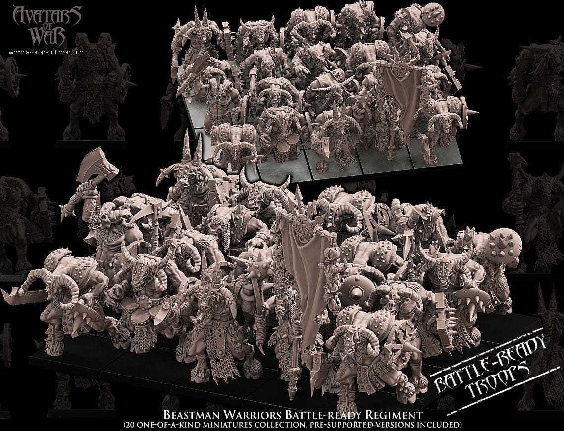 Avatars of War Beastman Warriors - Fantasy / D&D (Custom Order) - product image 1 of 5