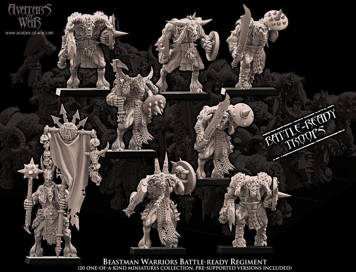 Avatars of War Beastman Warriors - Fantasy / D&D (Custom Order) - product image 4 of 5