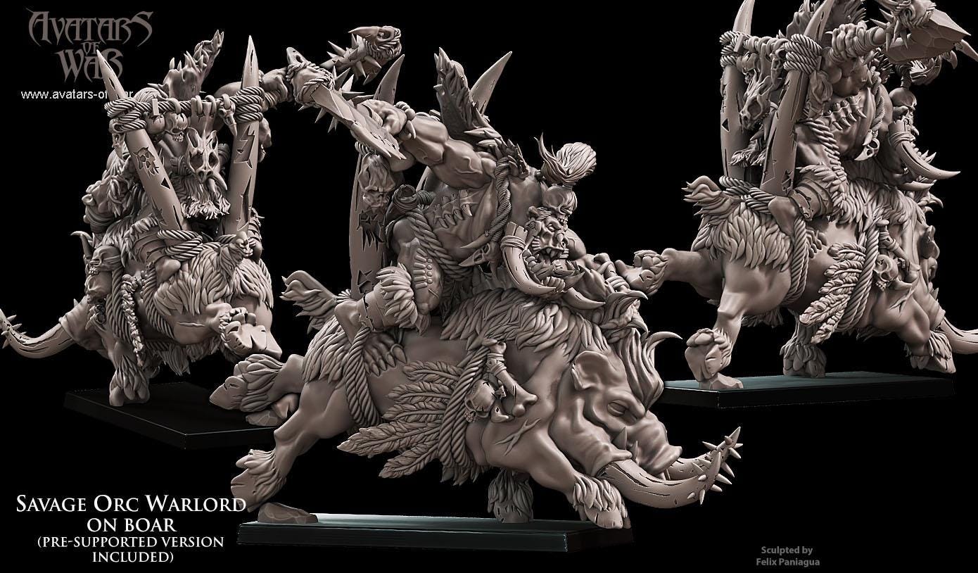 Avatars of War Savage Orc Warlord on Boar - Fantasy / D&D (Custom Order) - product image 2 of 3