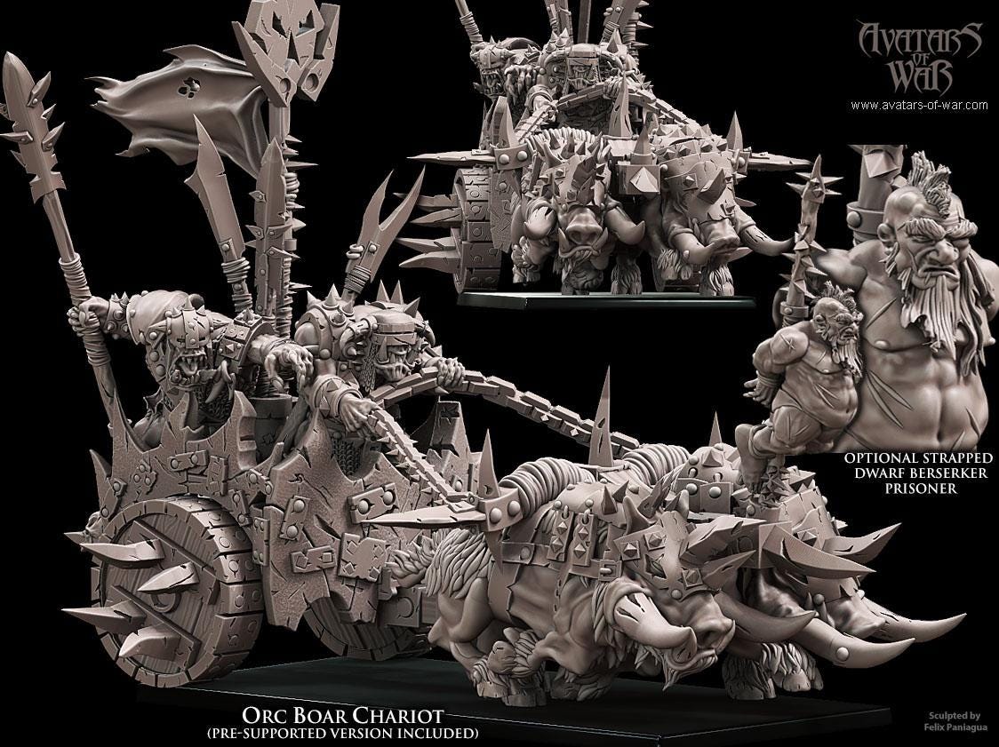 Avatars of War Orc Boar Chariot - Fantasy / D&D (Custom Order) - product image 1 of 7