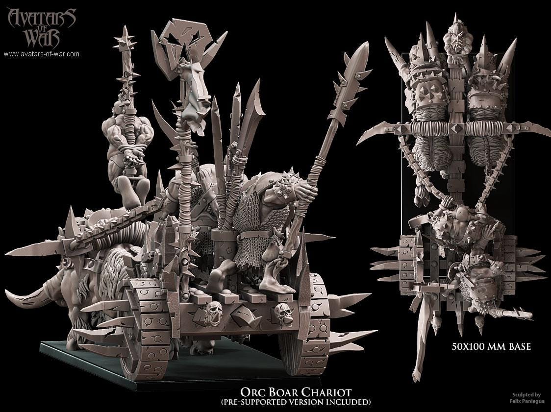 Avatars of War Orc Boar Chariot - Fantasy / D&D (Custom Order) - product image 6 of 7