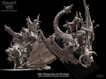 Avatars of War Orc Warlord mounted on Wyvern - Fantasy / D&D (Custom Order) - product image 3 of 4
