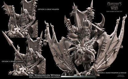 Avatars of War Orc Warlord mounted on Wyvern - Fantasy / D&D (Custom Order) - product image 1 of 4