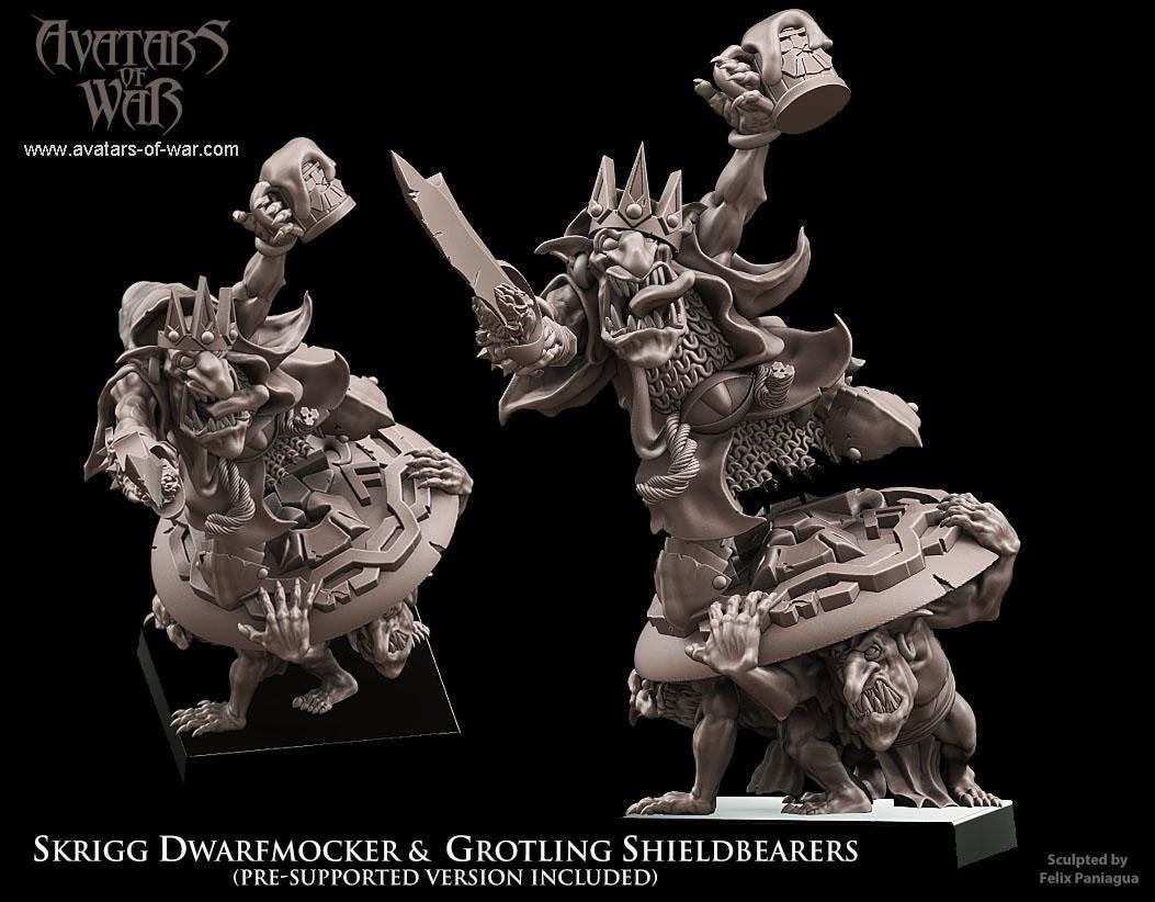 Avatars of War Goblin King Dwarfmocker and Shieldbearers - Fantasy / D&D (Custom Order) - product image 1 of 2