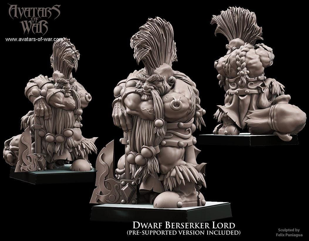 Avatars of War Dwarf Berserker Lord - Fantasy / D&D (Custom Order) - product image 2 of 3