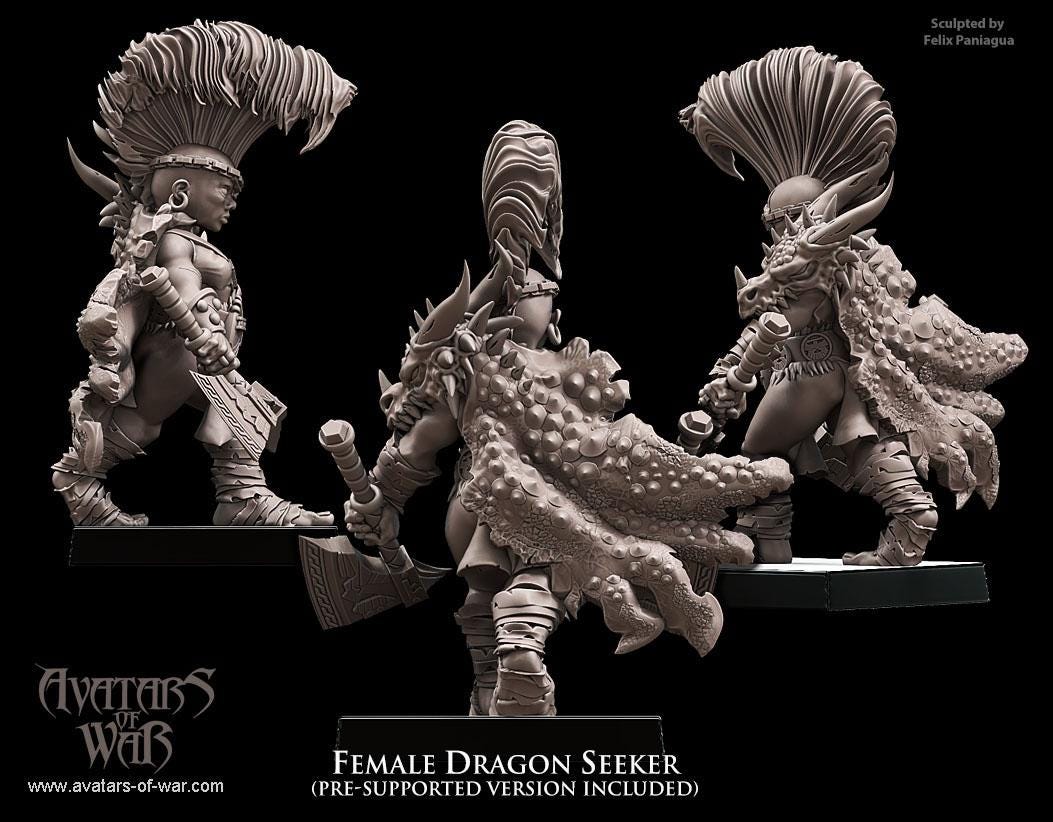 Avatars of War Dwarf Female Berserker with Two Weapons - Fantasy / D&D (Custom Order) - product image 2 of 2